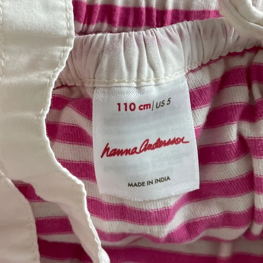 Pink Hanna Andersson Romper with Floral Embroidery Sz. 5 - Picture 5 of 5